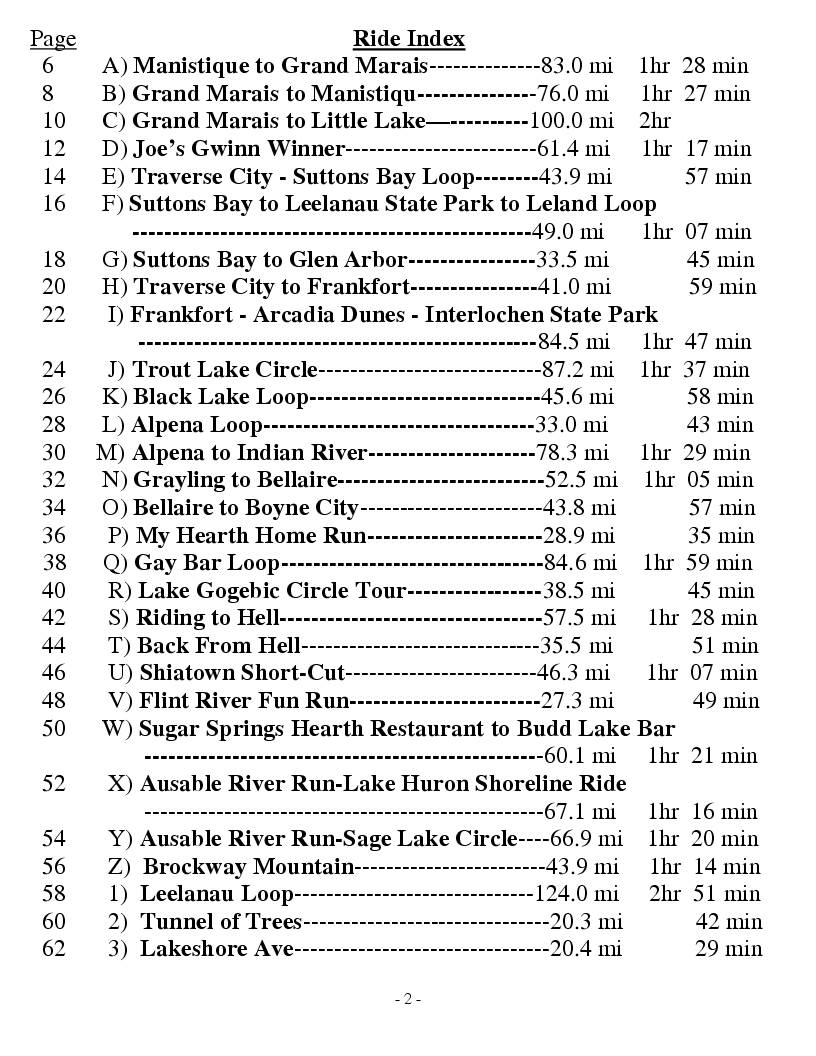 Index Scenic Rides Michigan